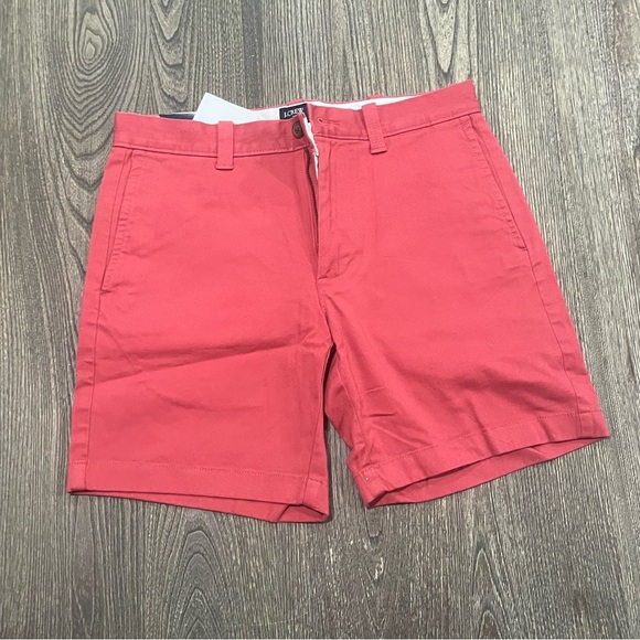 NWT J Crew Shorts 7" Flex Chino Flat Front Mid Rise Burnished Barn Size 29 - Picture 1 of 9